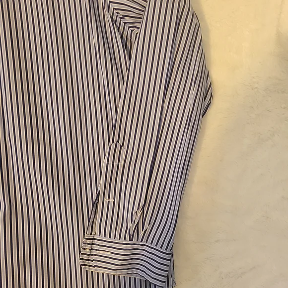 Ralph Lauren Navy Striped Button Down Shirt - Picture 3 of 14